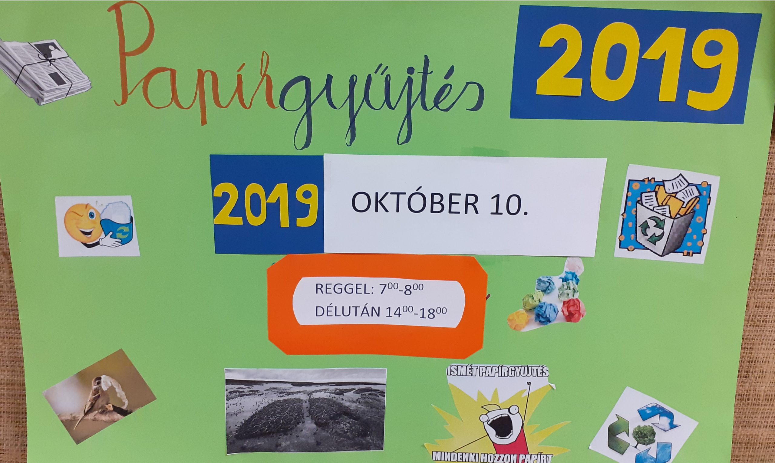 Őszi papírgyűjtés 2019