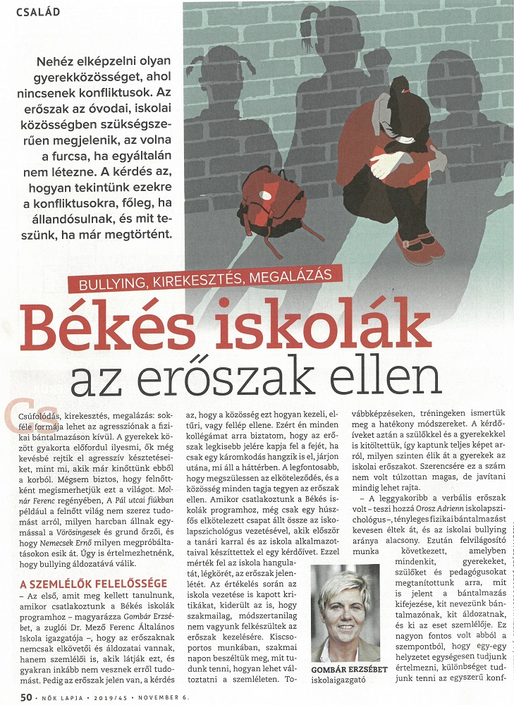 Iskolánk a Nők Lapja hasábjain