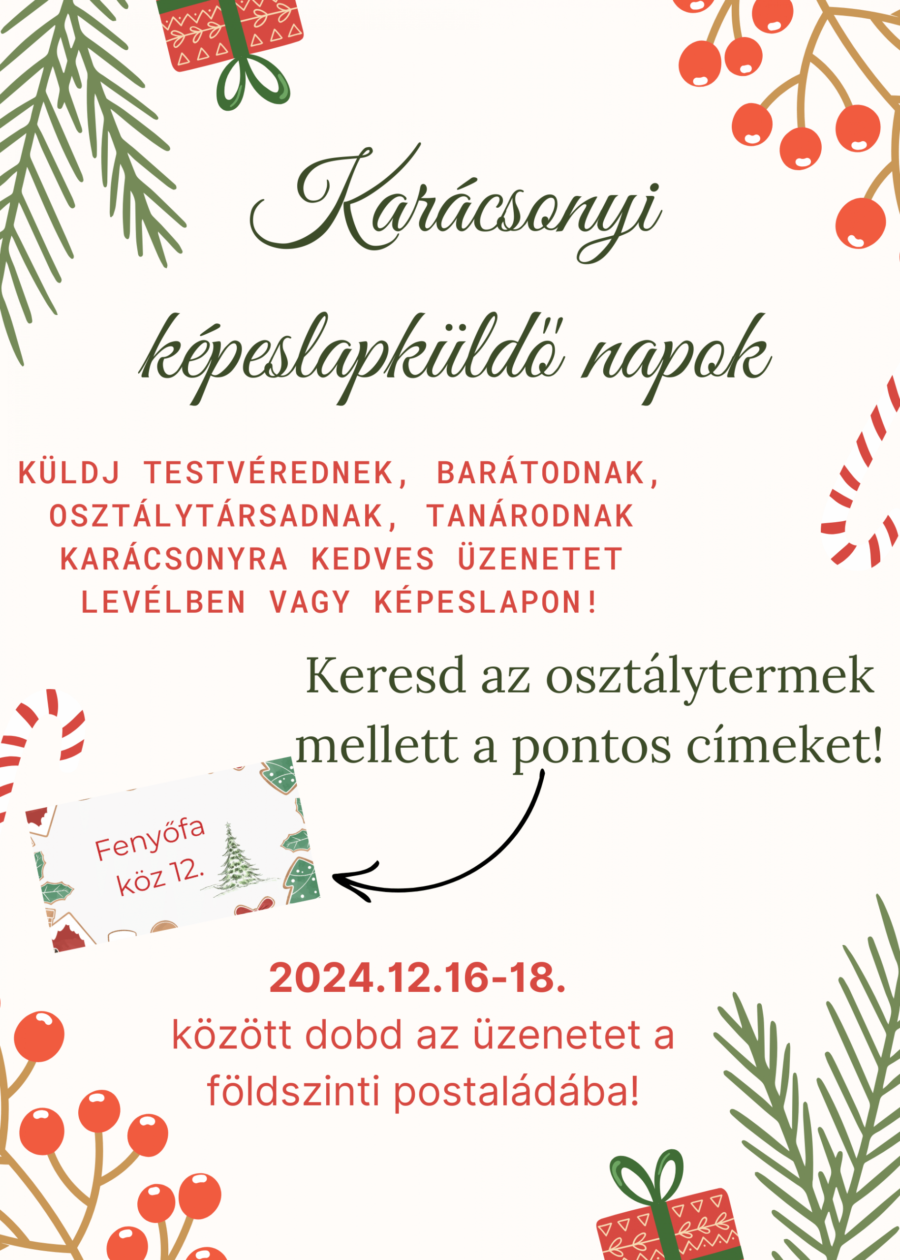 Karácsonyi képeslapküldő napok