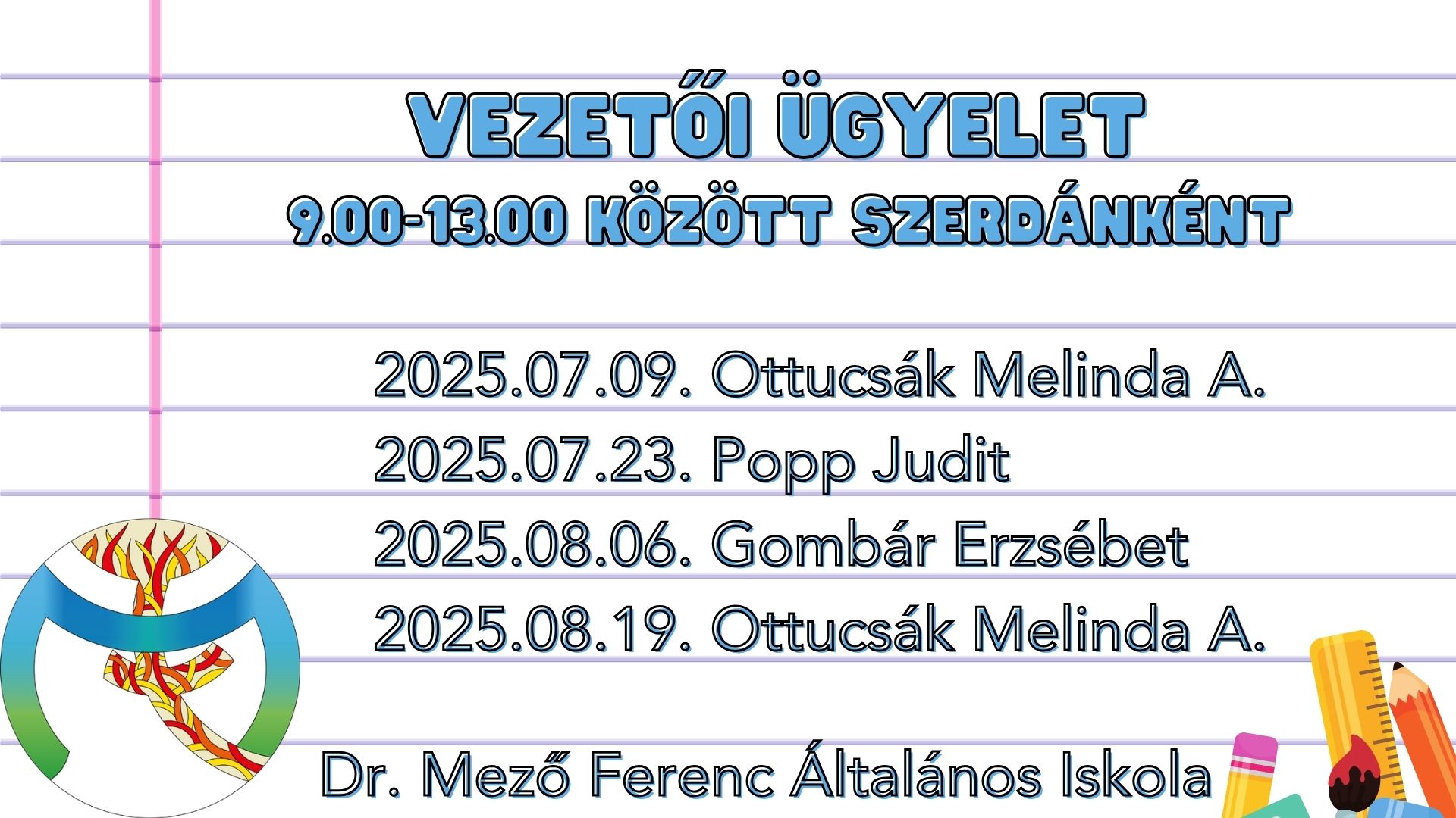 Vezetői ügyelet2025